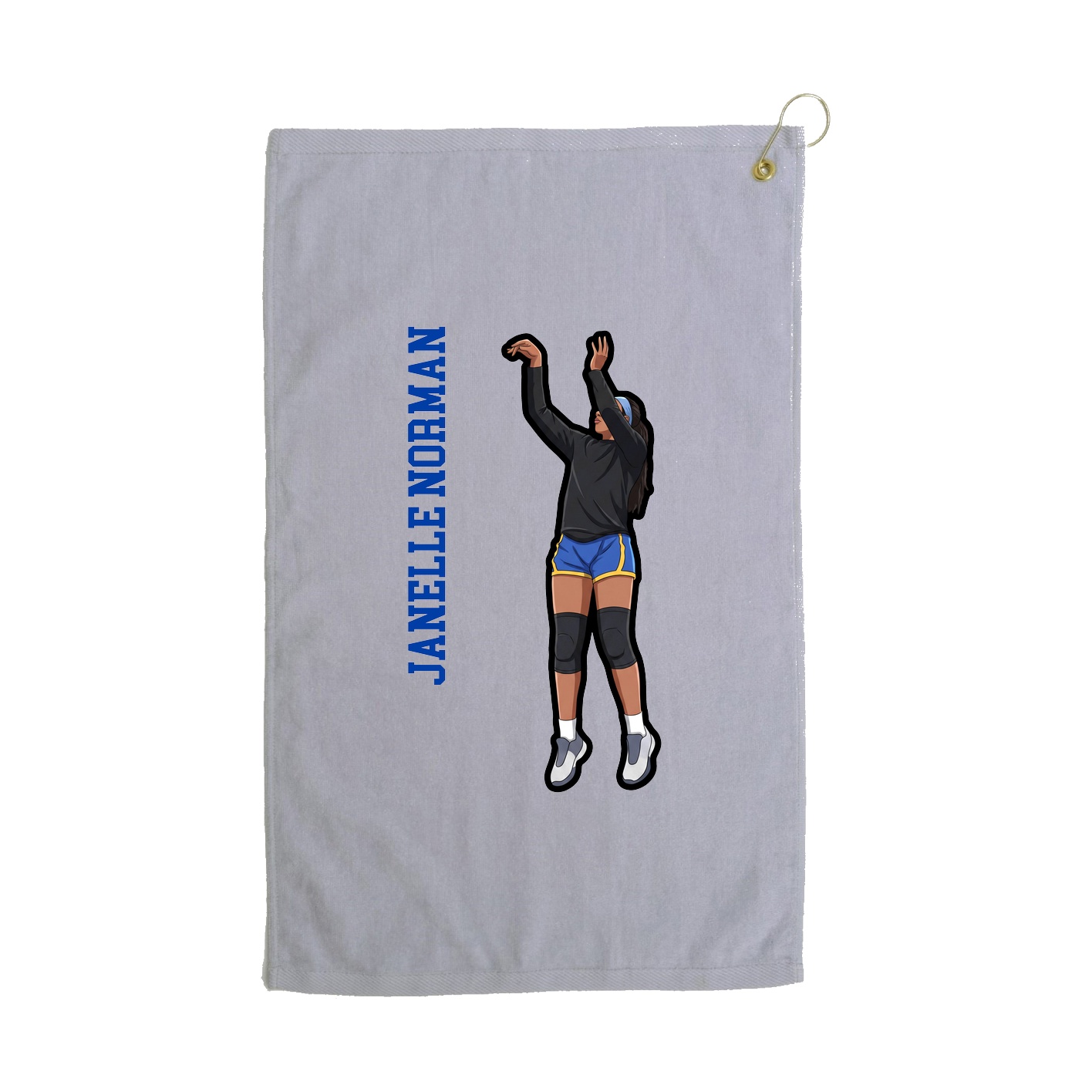 Golf Towel — Name Vertical in Grey