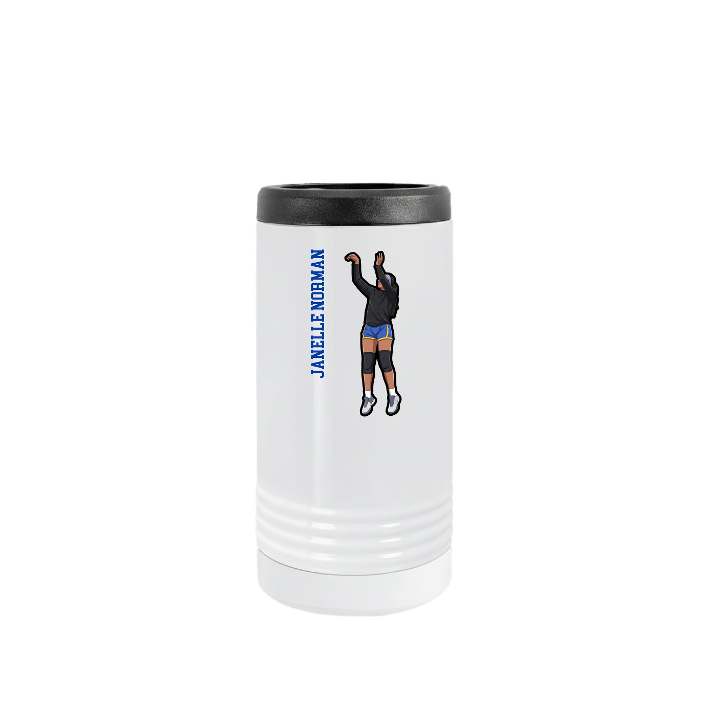 Slim Beverage Holder — Name Vertical in White