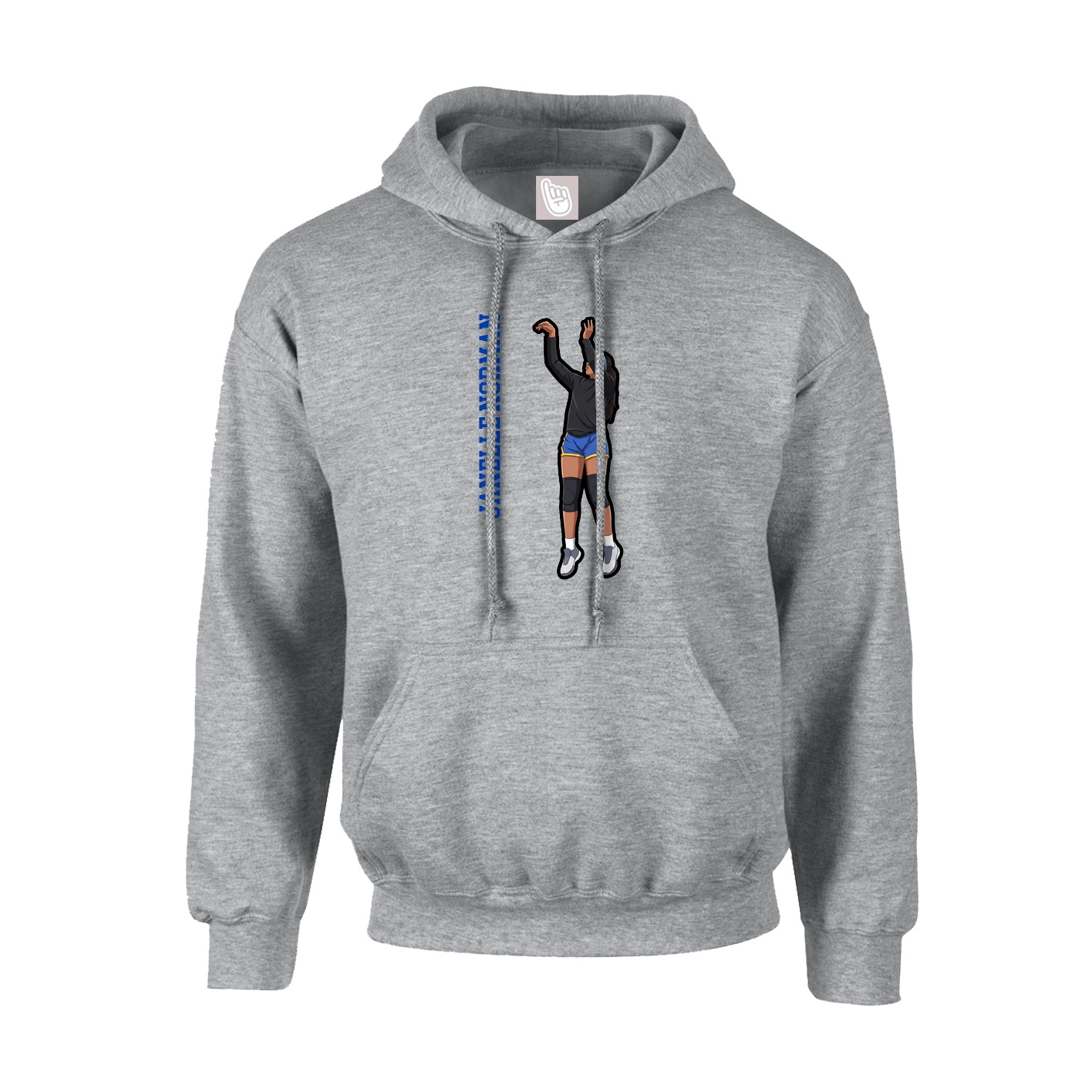 Hoodie — Name Vertical in Grey
