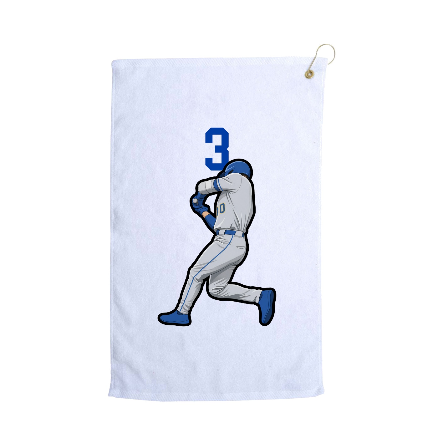 Golf Towel — Number Top in White