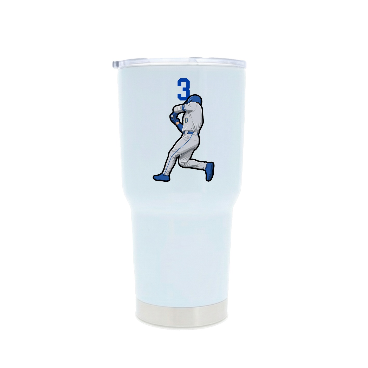 30oz Stainless Steel Tumbler — Number Top in White