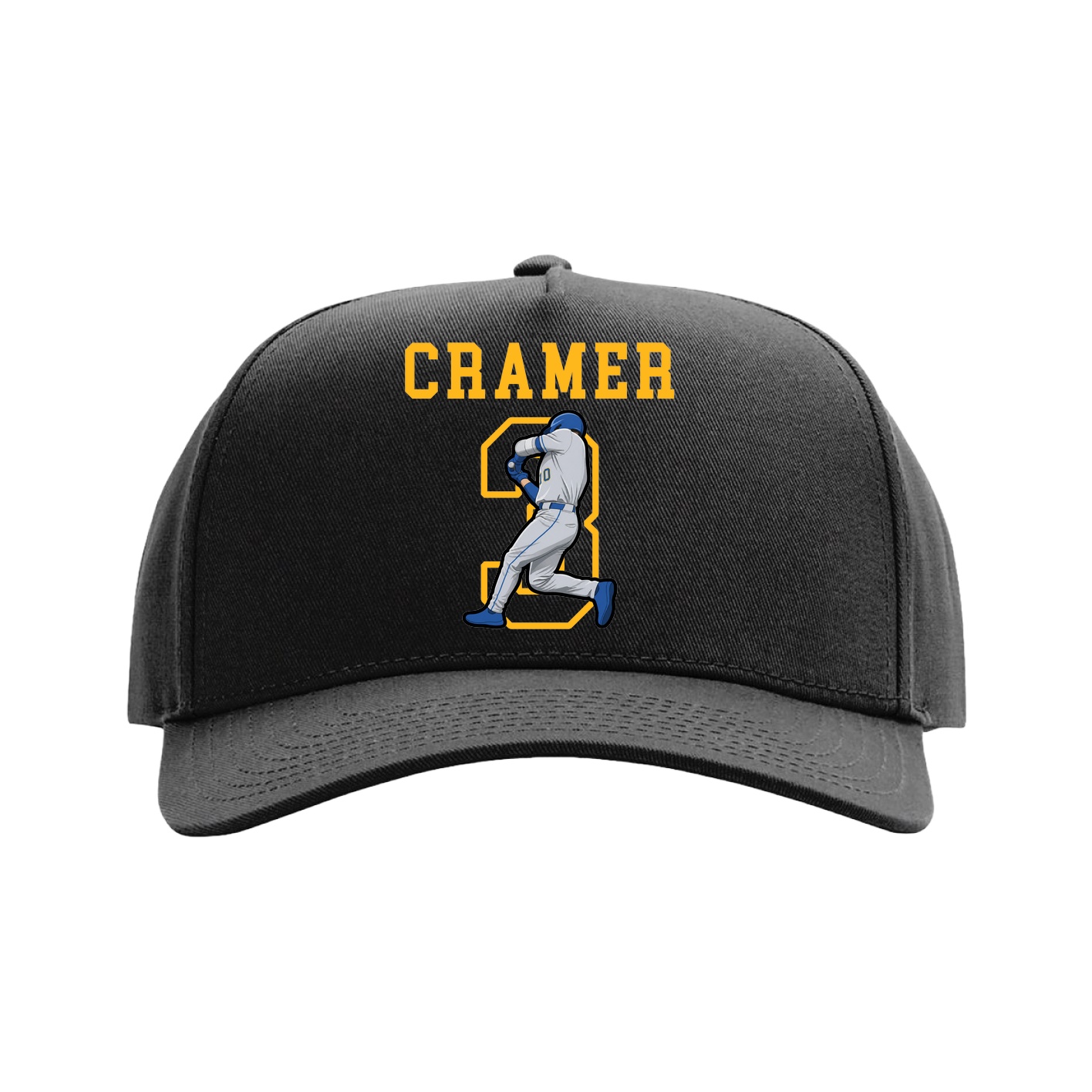 Full Fabric Five-Panel Champ Cap — Shirsey in Black
