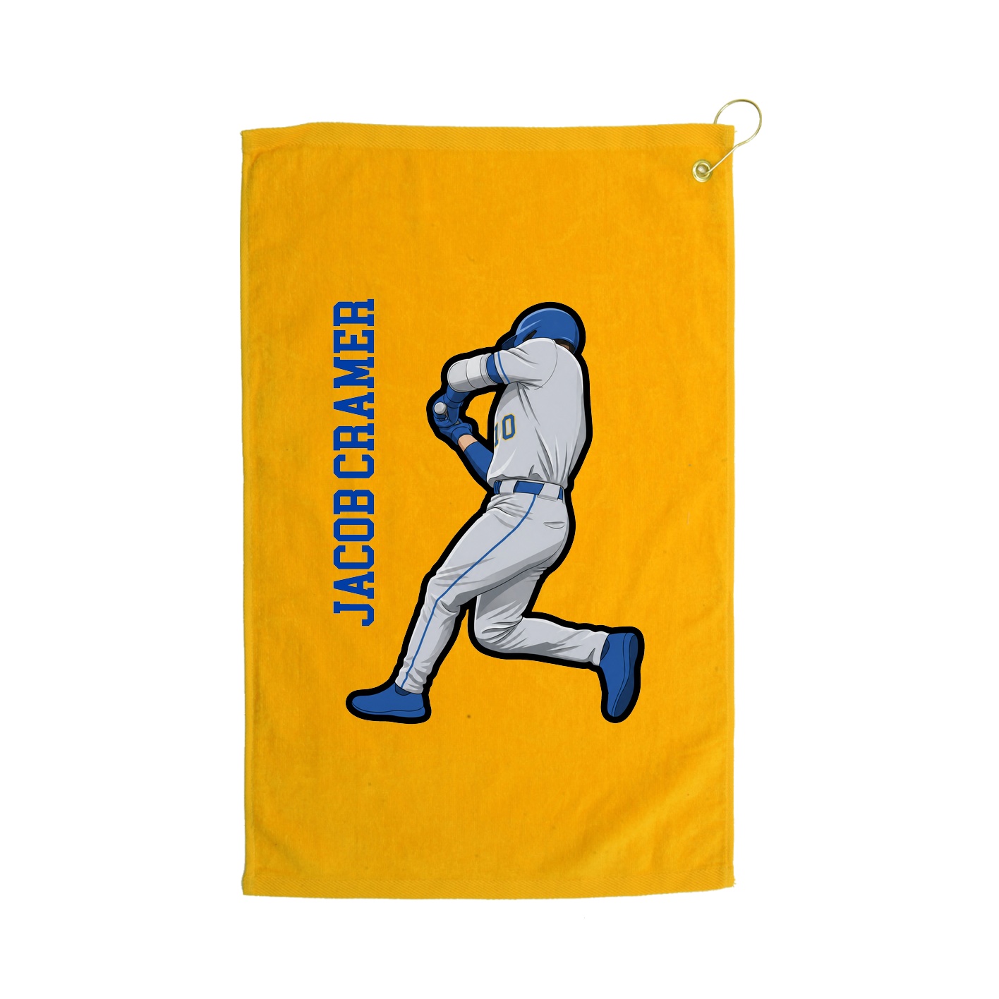 Golf Towel — Name Vertical in Gold