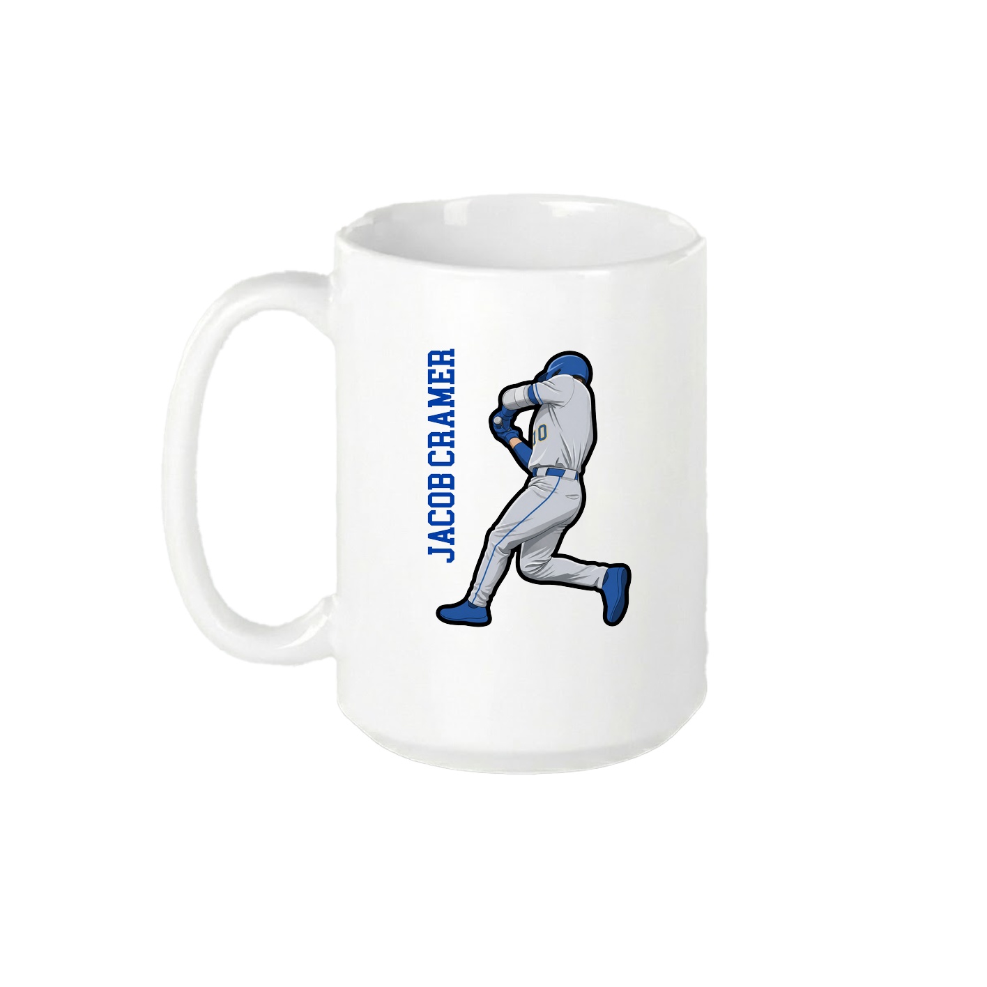 15oz Coffee Mug — Name Vertical in White