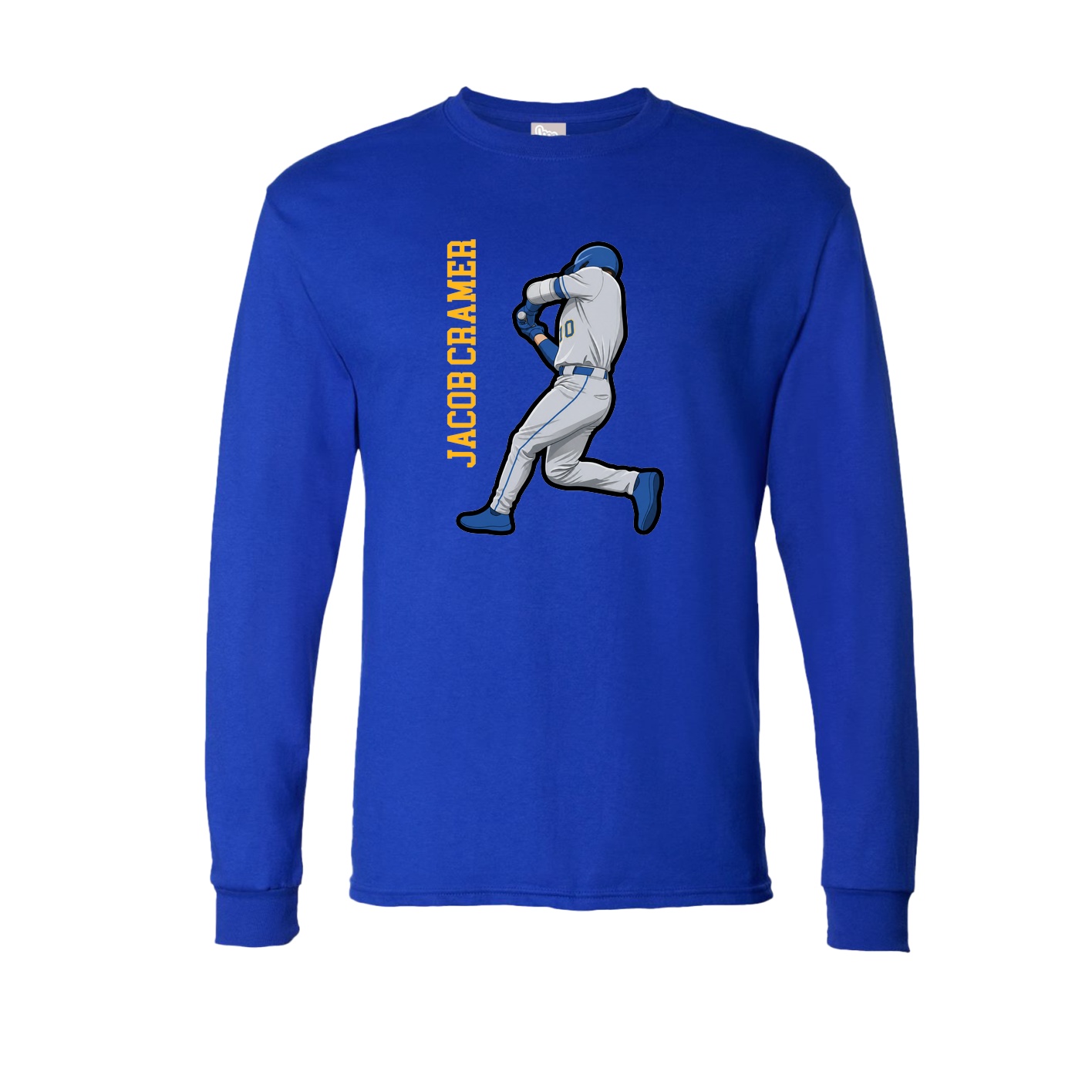 Long Sleeve Tee — Name Vertical in Royal