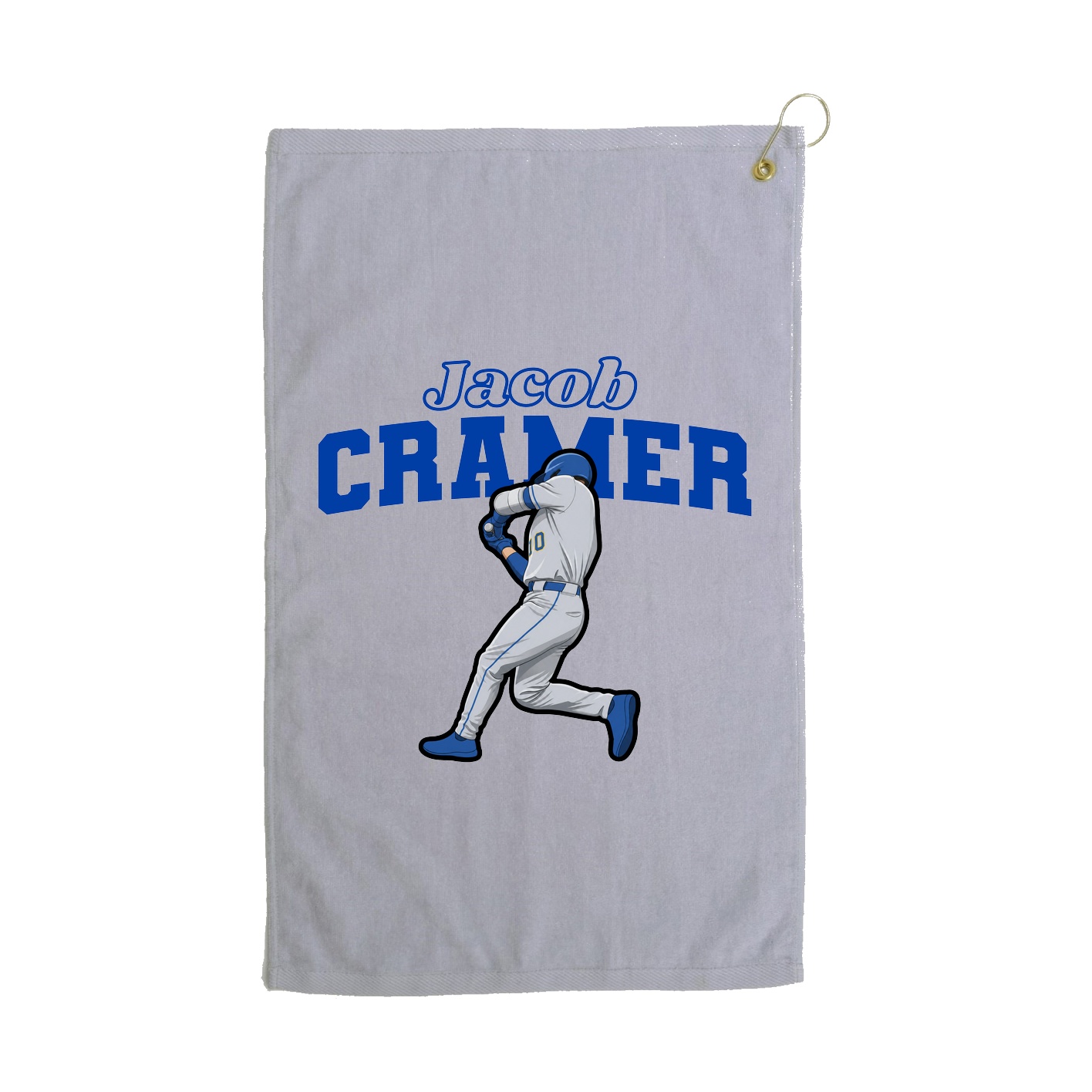 Golf Towel — Name Arch in Grey