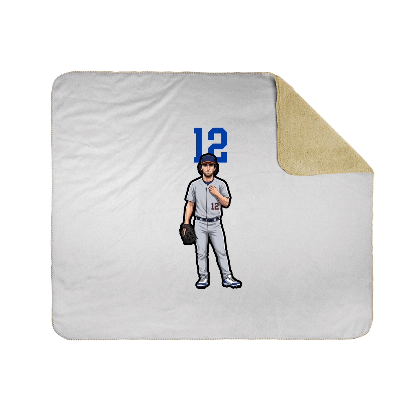 Throw Blanket — Number Top in White