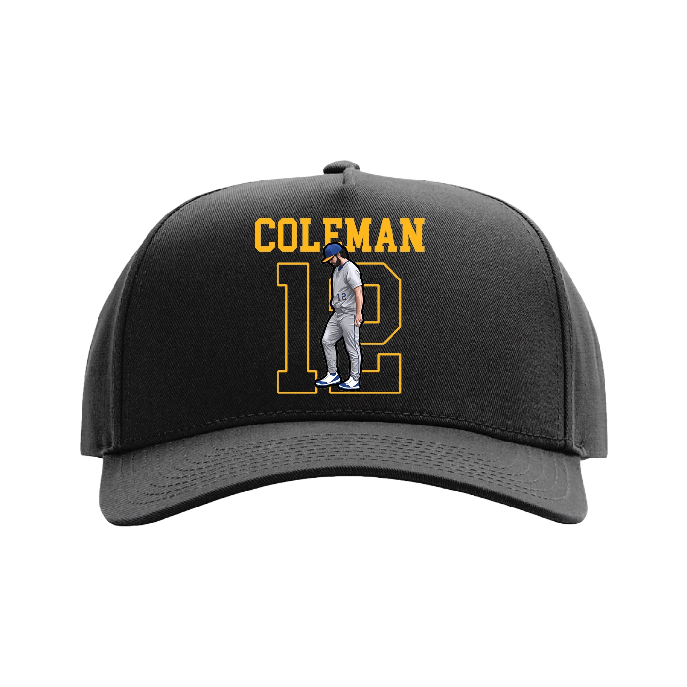 Full Fabric Five-Panel Champ Cap — Shirsey in Black