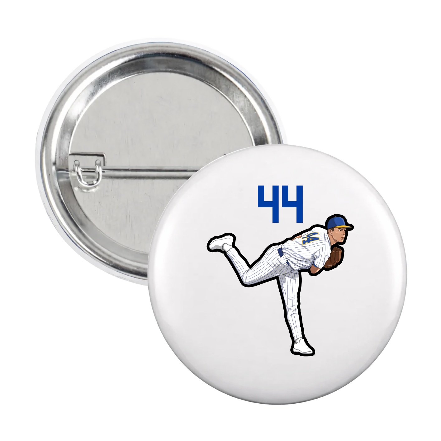 Game Day Button — Number Top in White