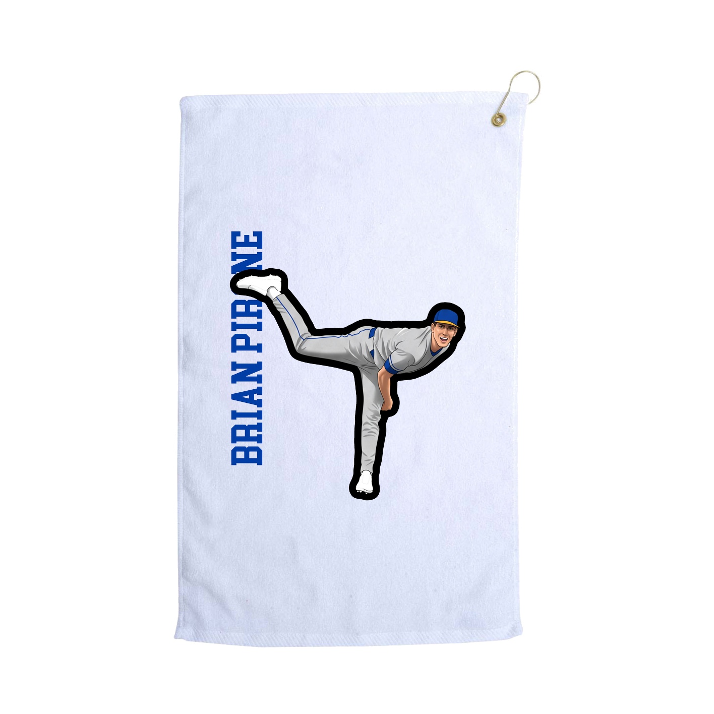 Golf Towel — Name Vertical in White