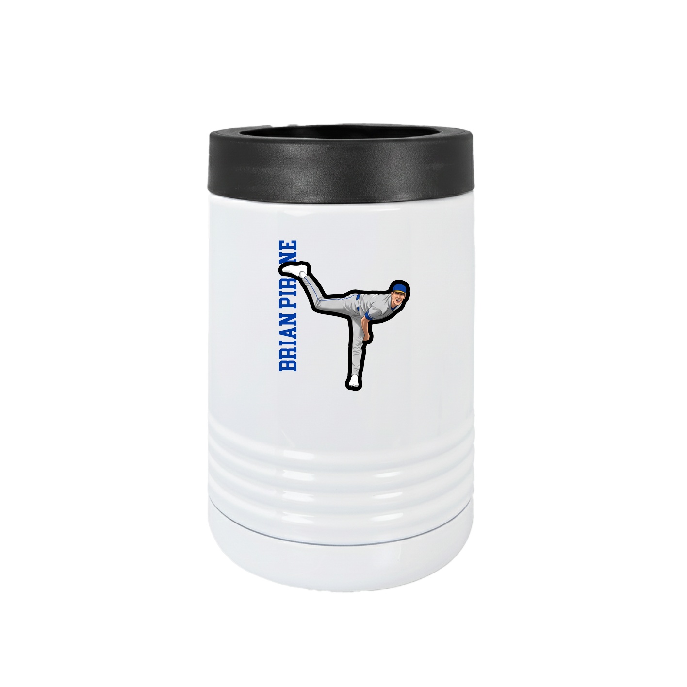 Beverage Holder — Name Vertical in White