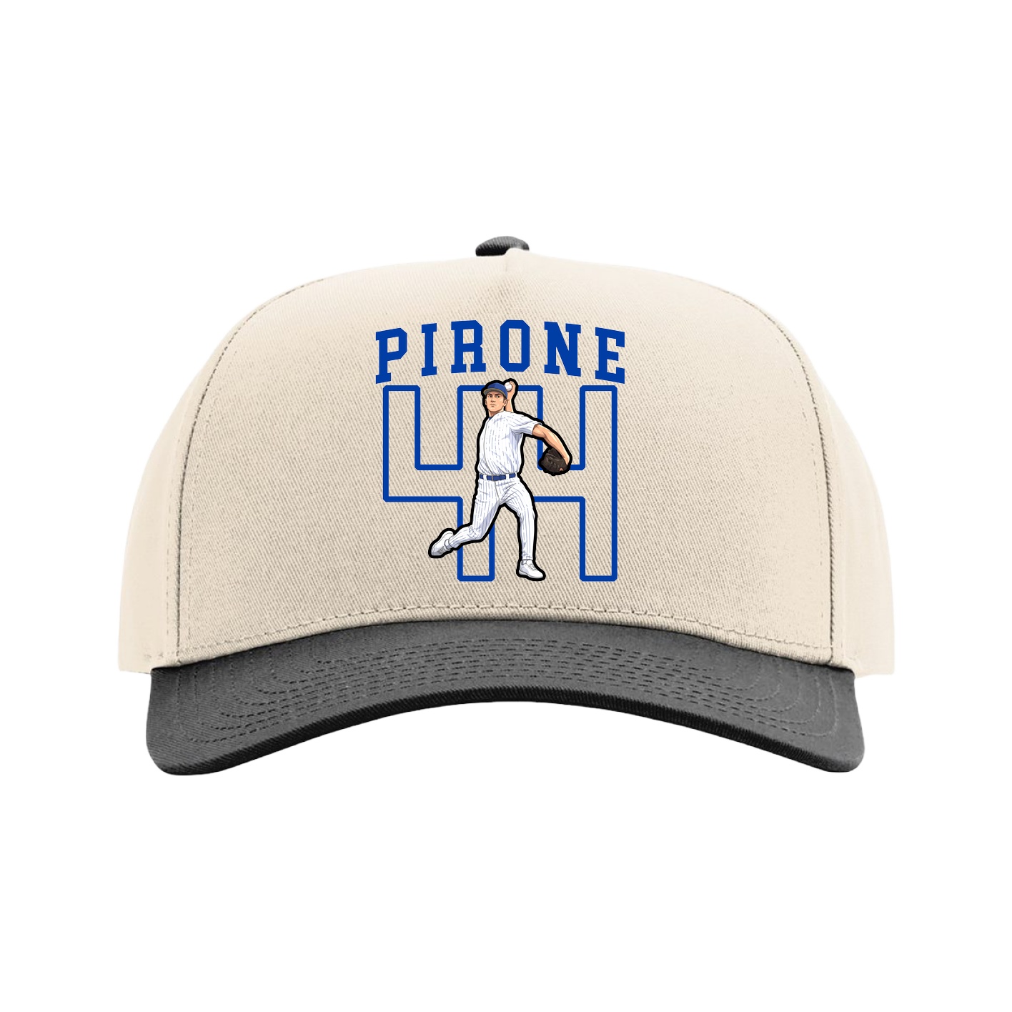 Full Fabric Five-Panel Champ Cap — Shirsey in Cream/Black