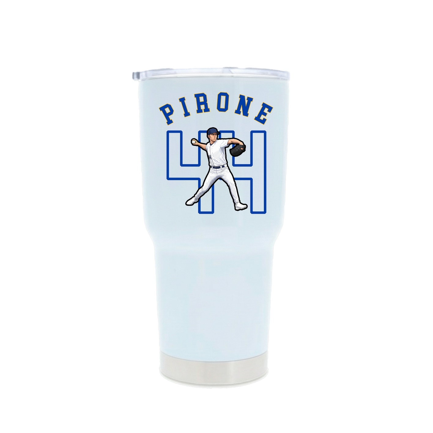 30oz Stainless Steel Tumbler — Shirsey Arch in White