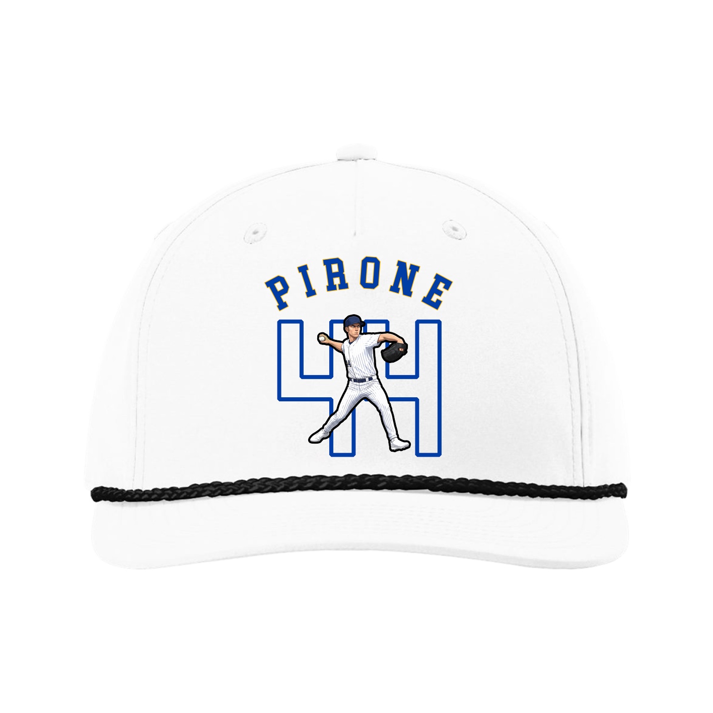 Five-Panel Classic Rope Cap — Shirsey Arch in White