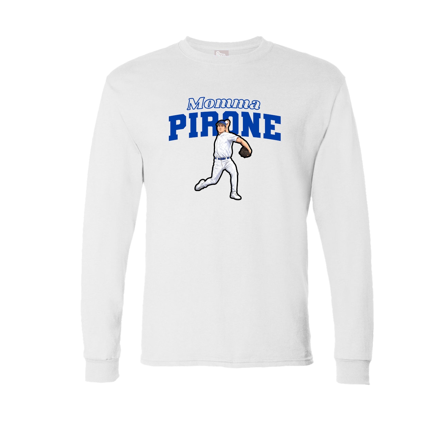 Long Sleeve Tee — Mothers Day Block in White