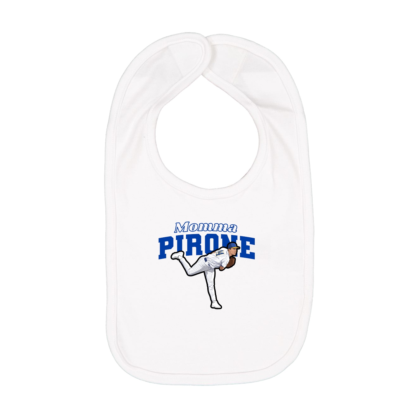 Infant Bib — Mothers Day Block in White