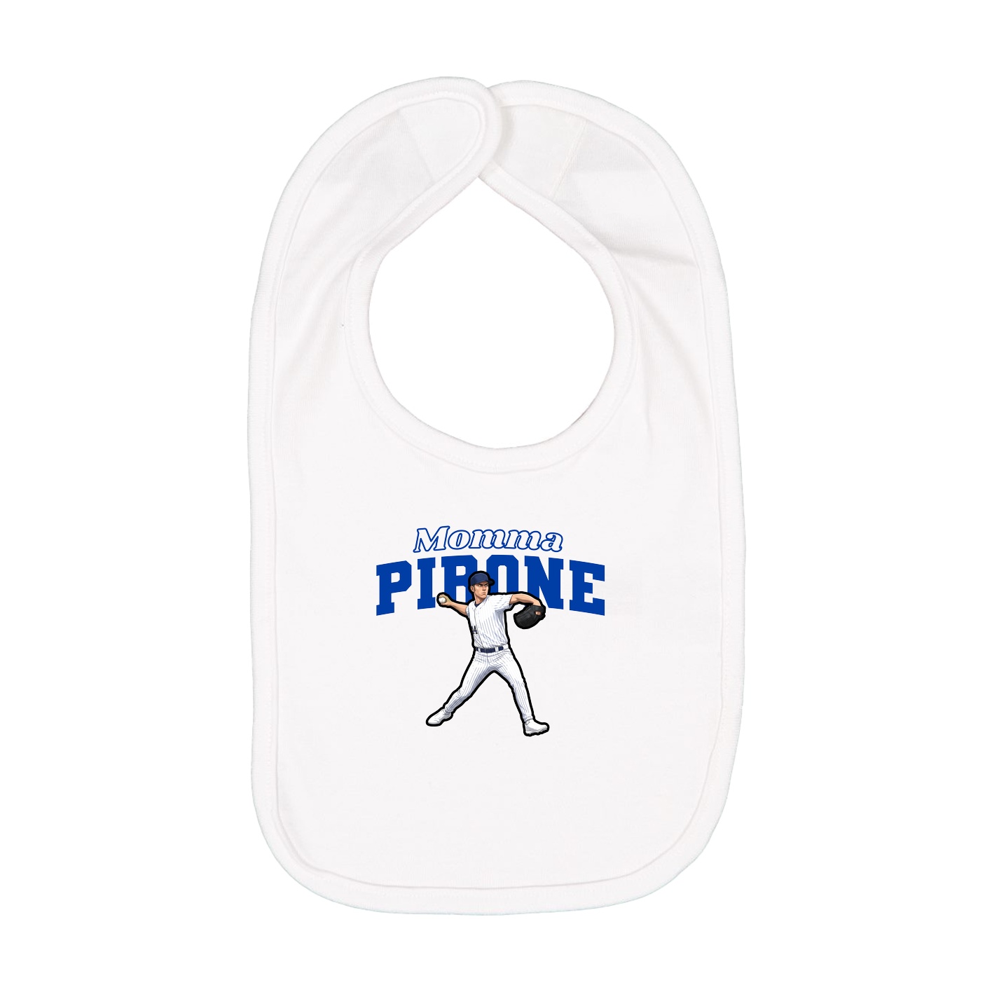 Infant Bib — Mothers Day Block in White