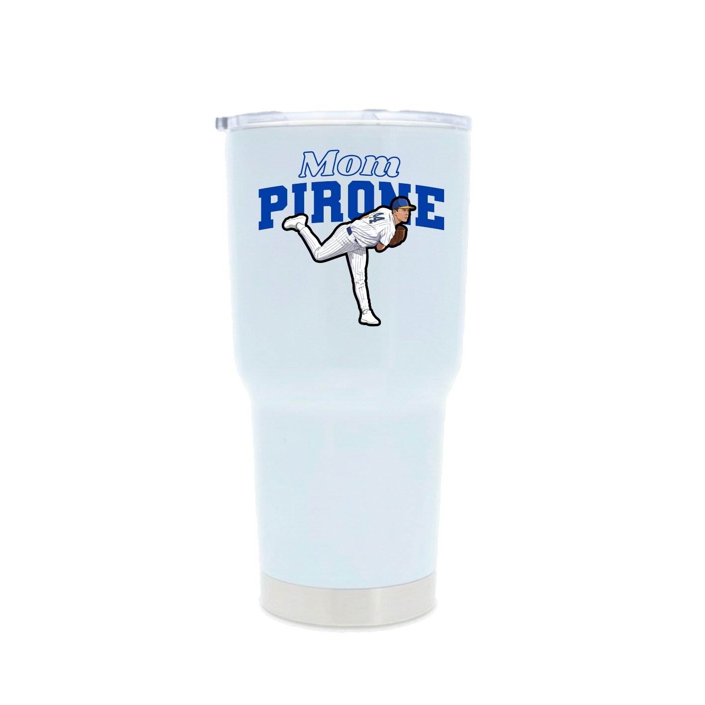 30oz Stainless Steel Tumbler — Mothers Day Block in White