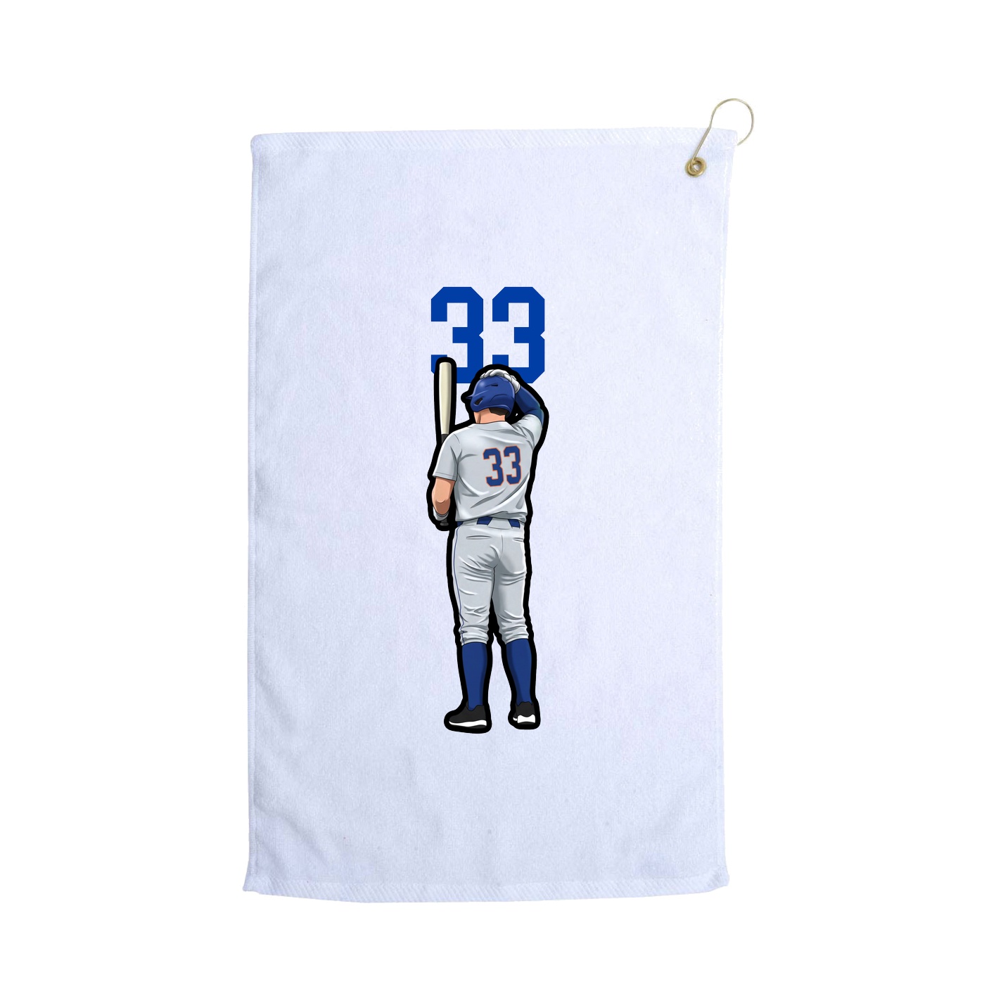 Golf Towel — Number Top in White