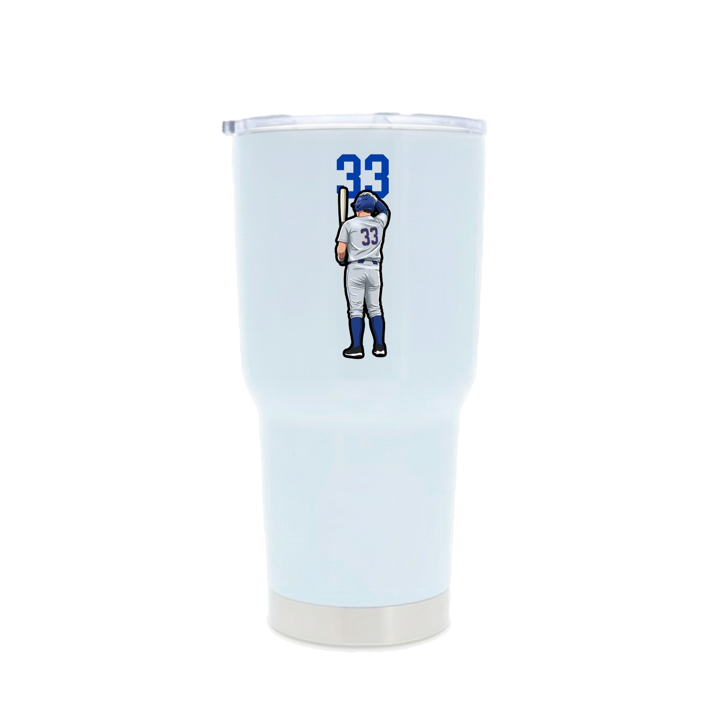 30oz Stainless Steel Tumbler — Number Top in White