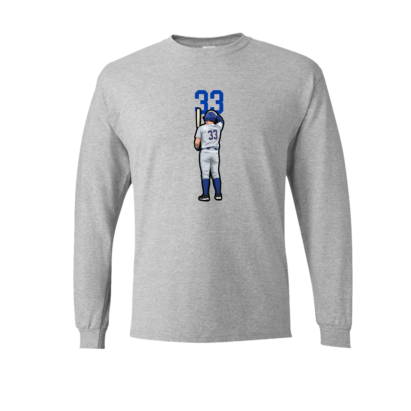 Long Sleeve Tee — Number Top in Grey