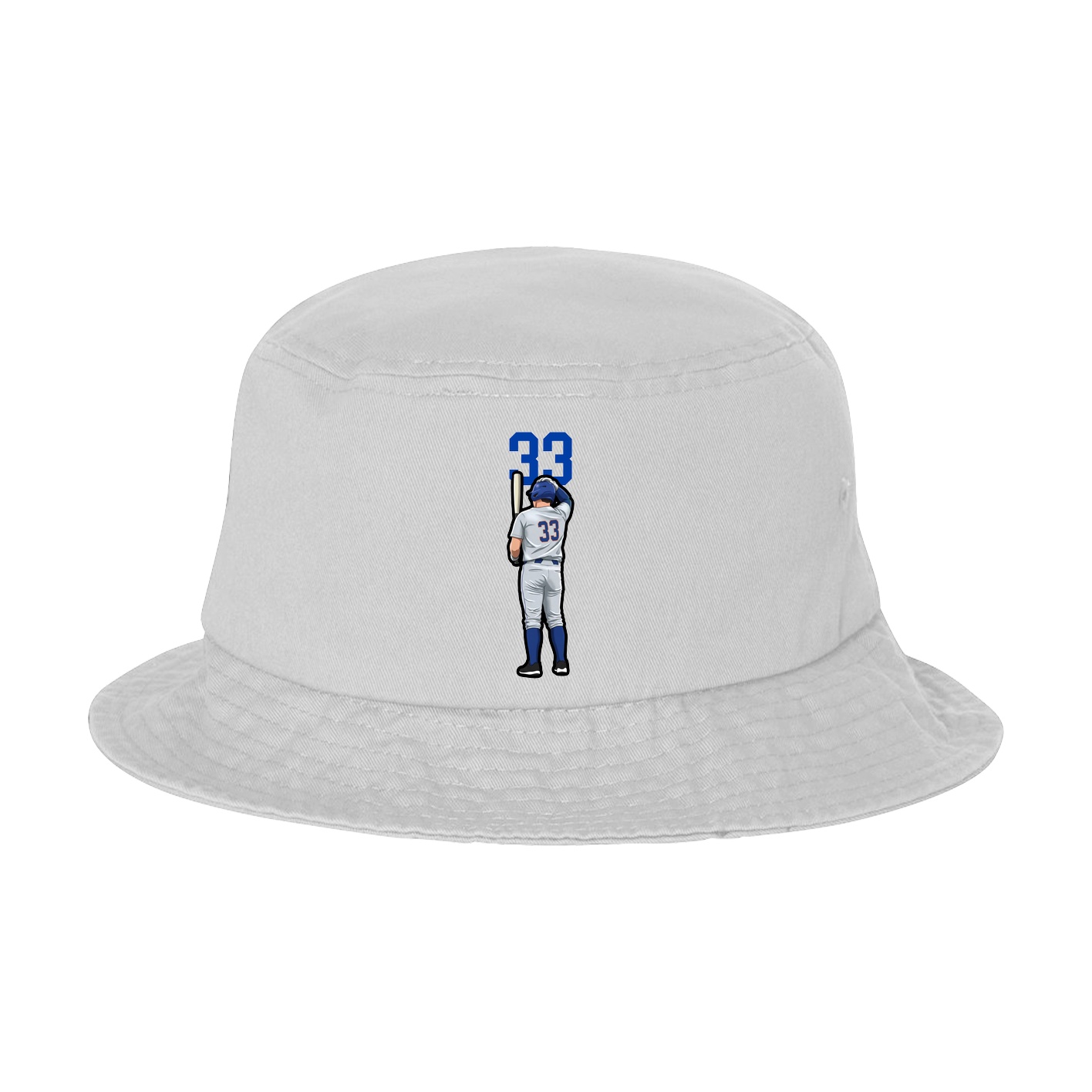 Bucket Cap — Number Top in White