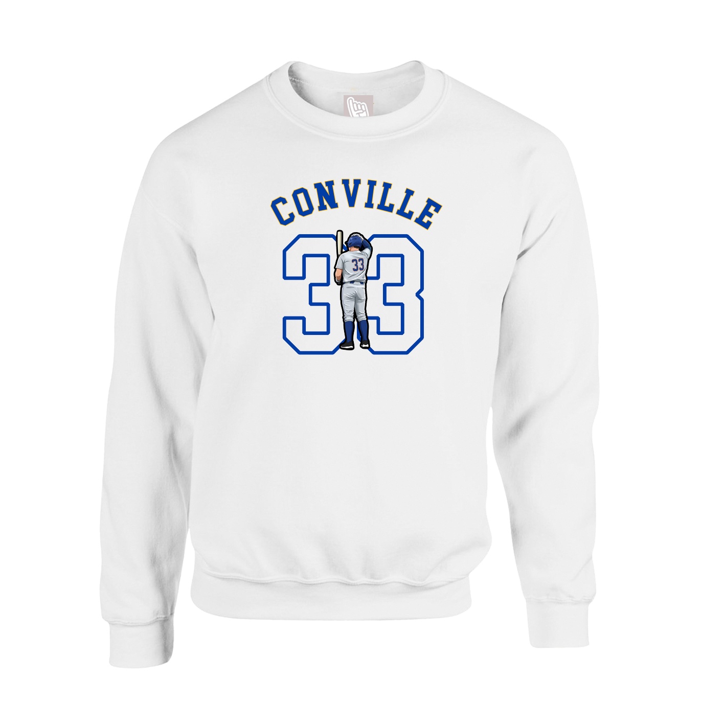 Fleece Crew — Shirsey Arch in White