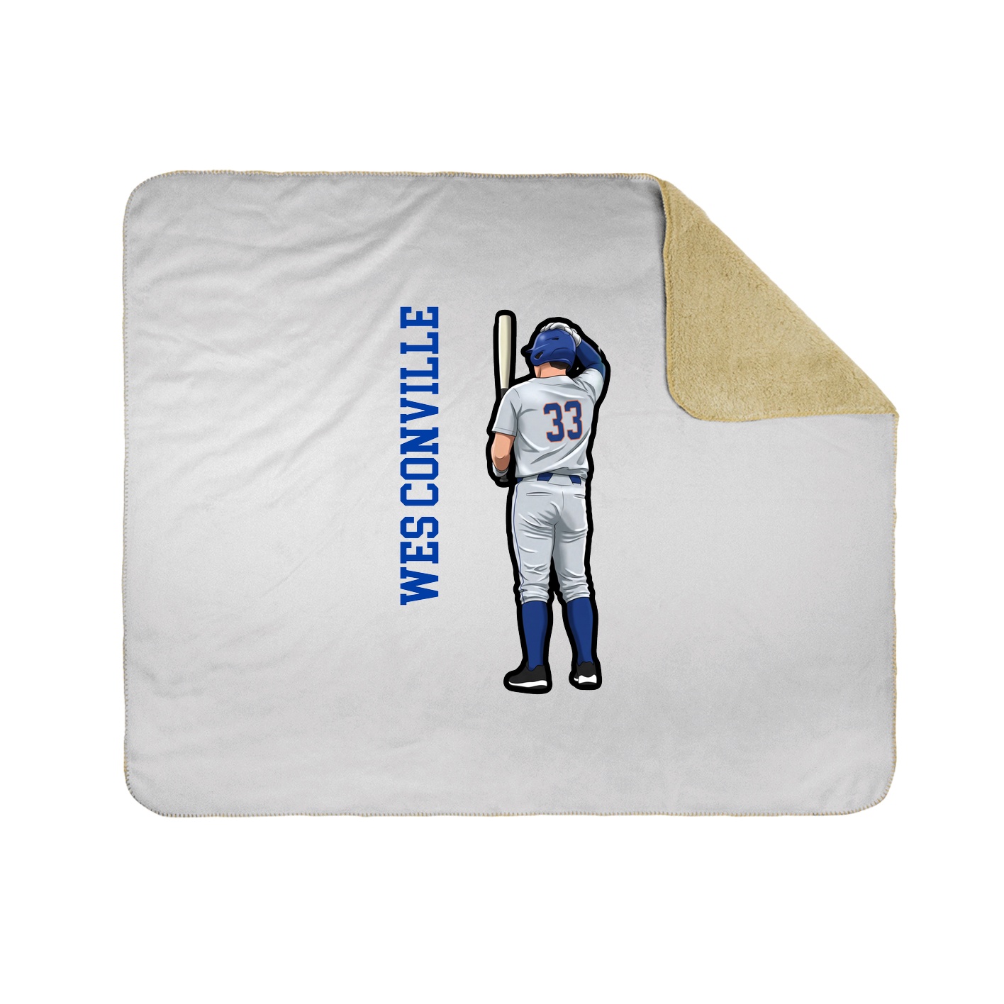 Throw Blanket — Name Vertical in White
