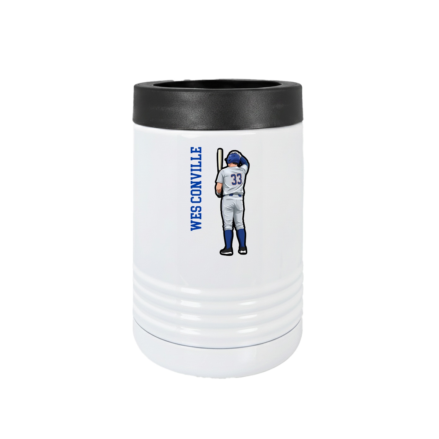 Beverage Holder — Name Vertical in White