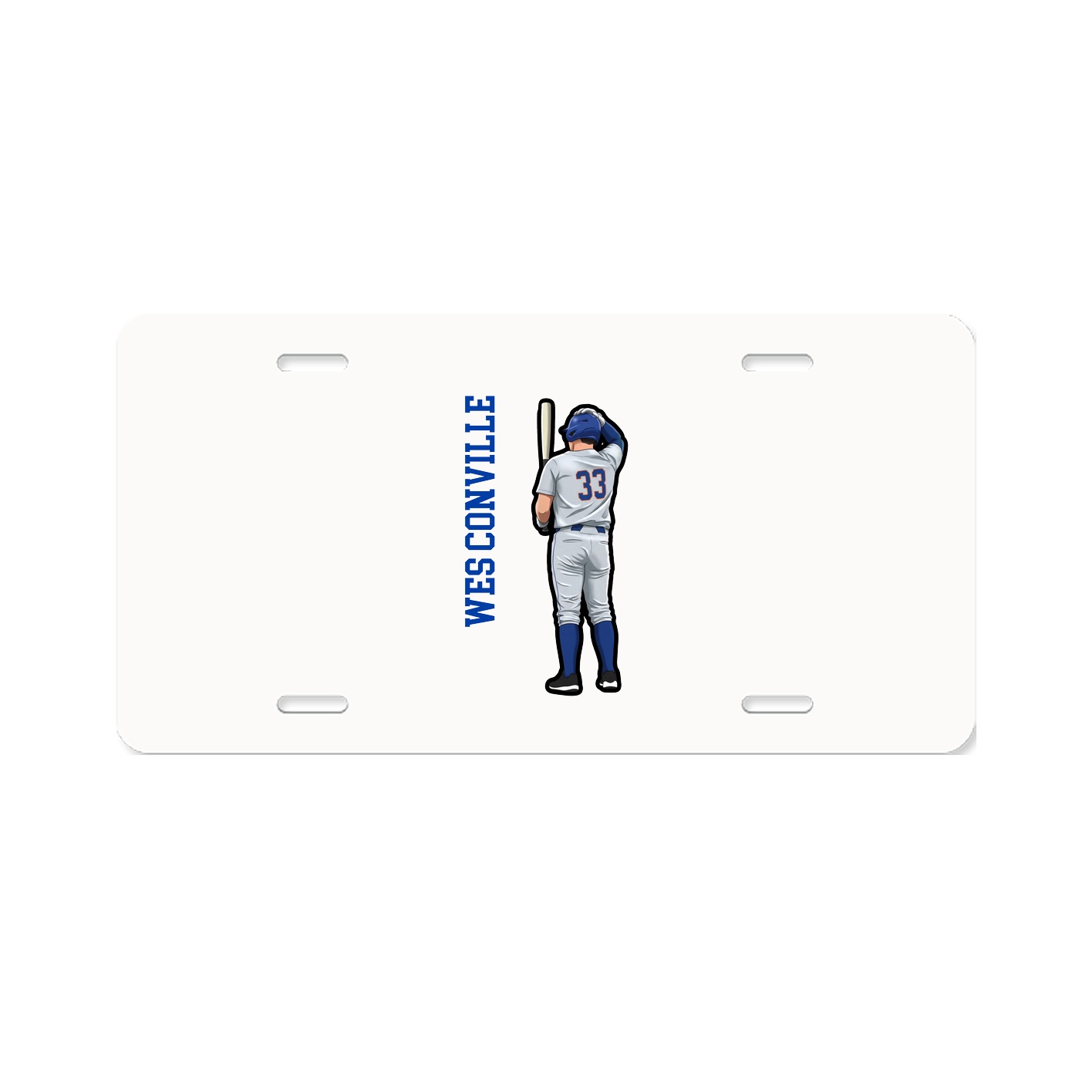 License Plate — Name Vertical in Classic