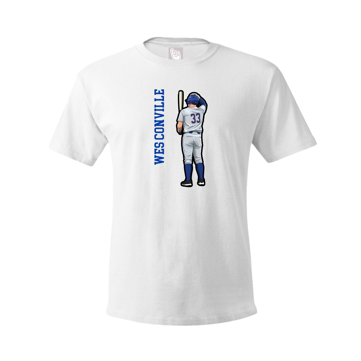 Youth Tee — Name Vertical in White