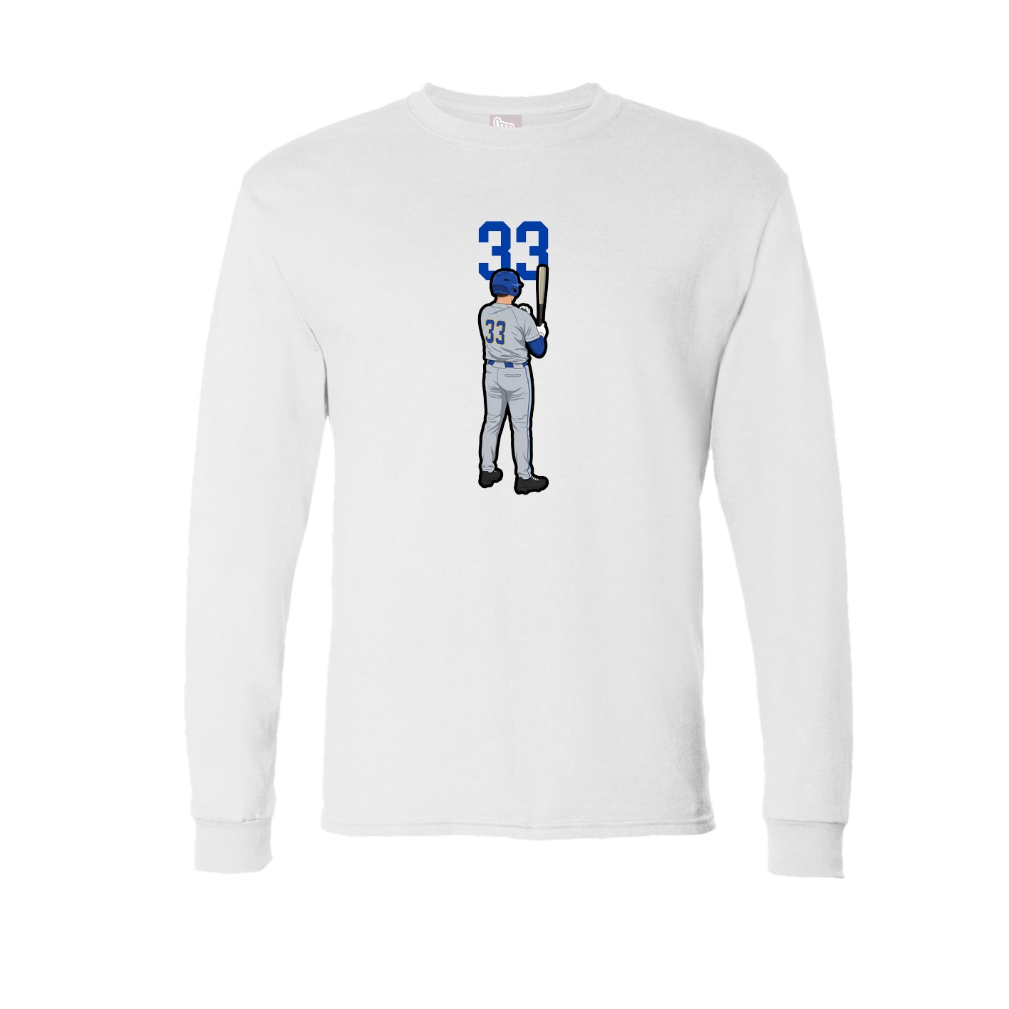 Long Sleeve Tee — Number Top in White