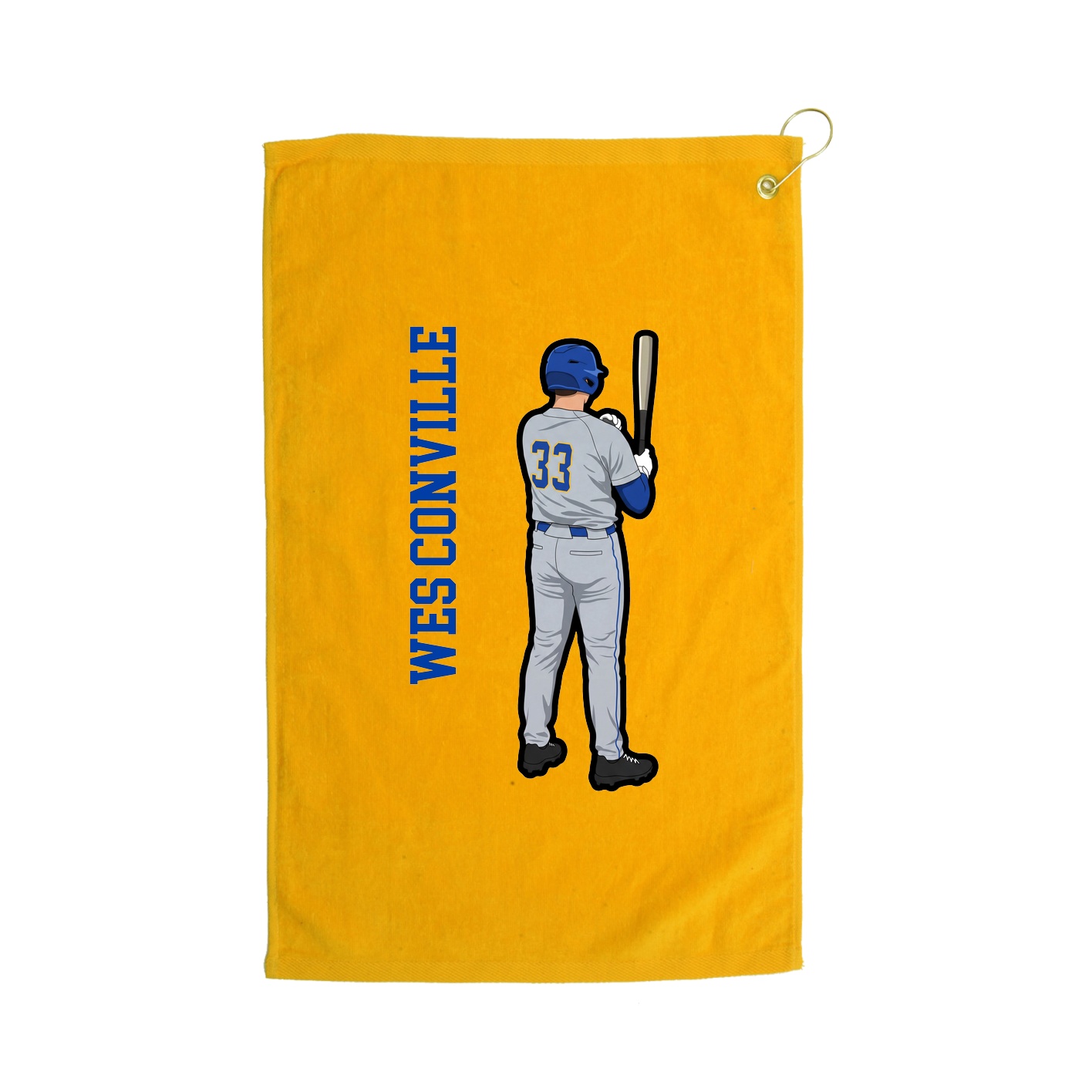 Golf Towel — Name Vertical in Gold