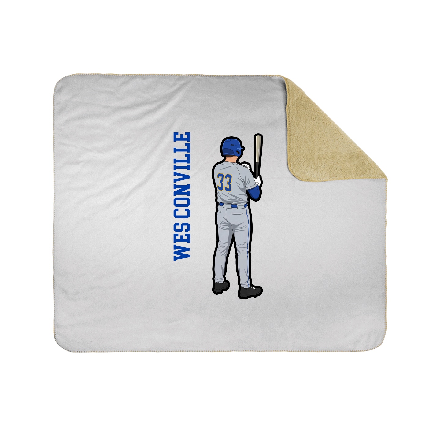 Throw Blanket — Name Vertical in White