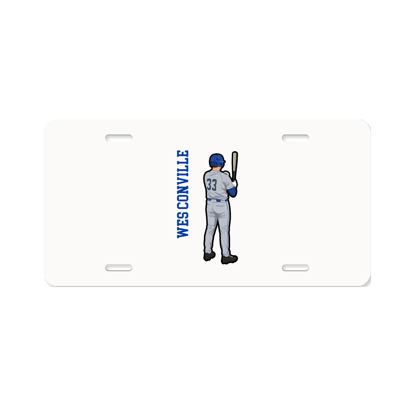 License Plate — Name Vertical in Classic