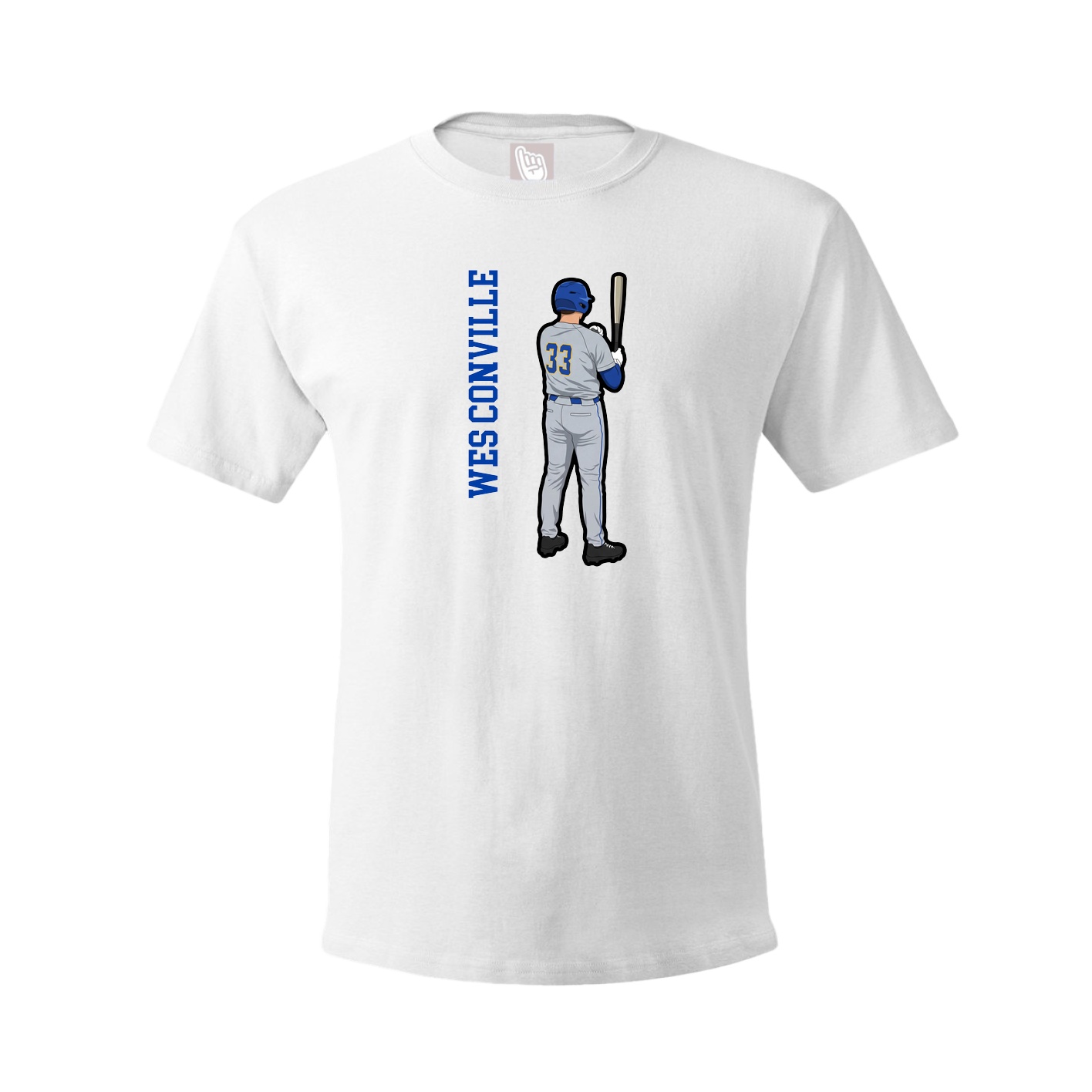 Tee — Name Vertical in White