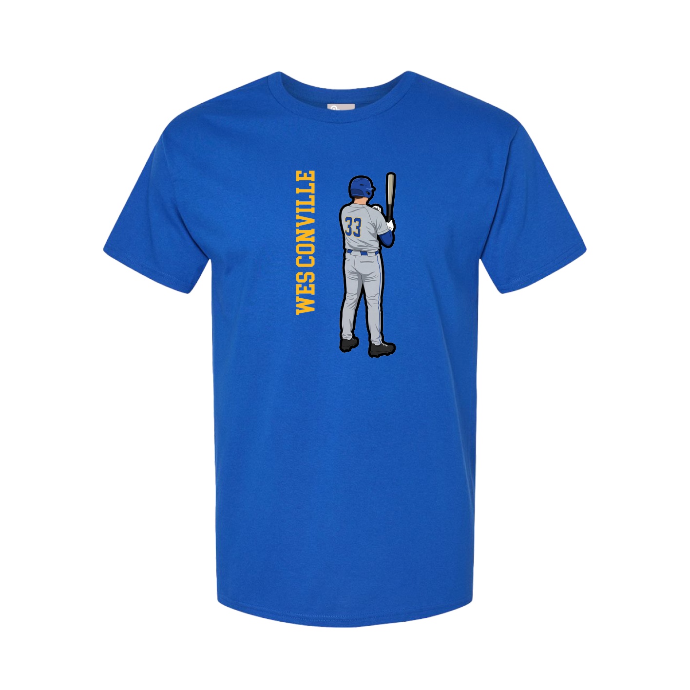 Youth Tee — Name Vertical in Royal