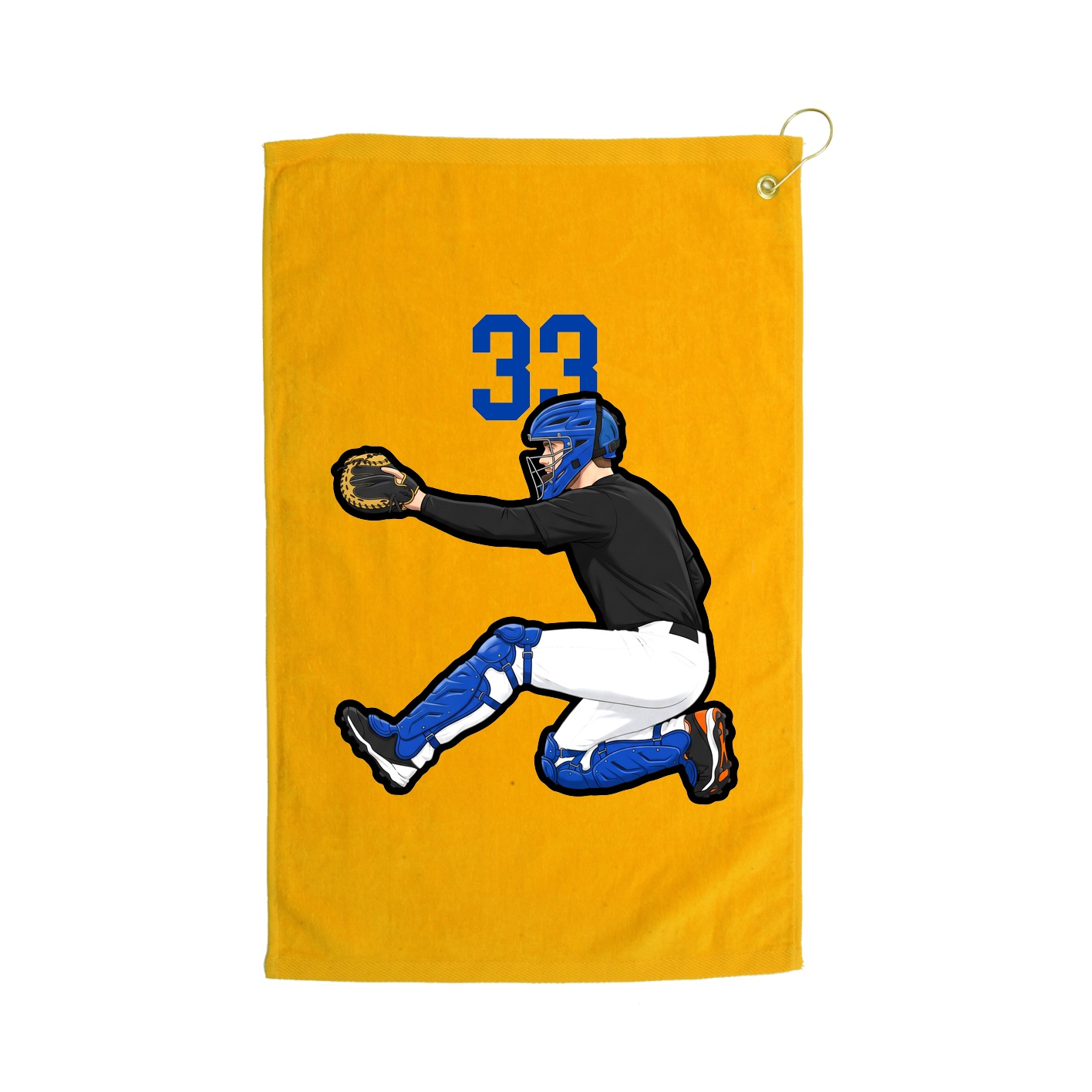 Golf Towel — Number Top in Gold