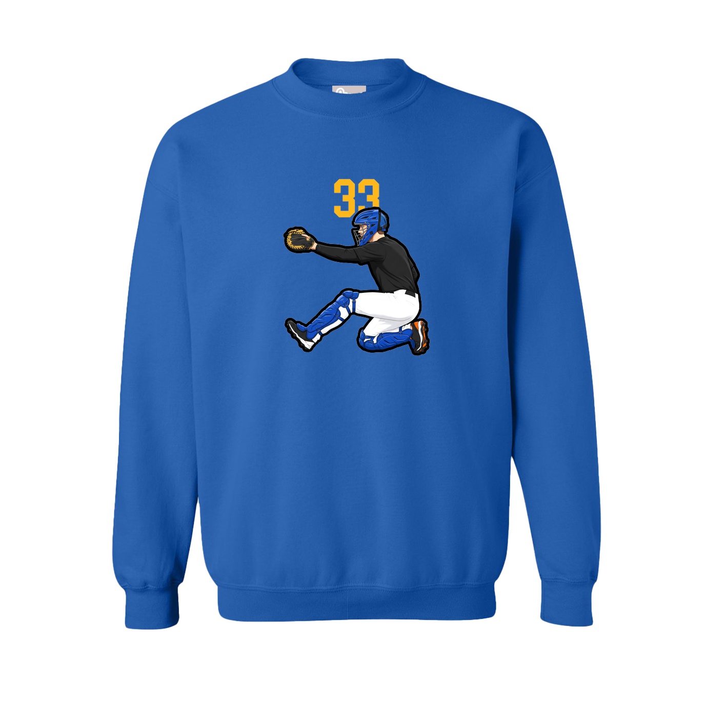Fleece Crew — Number Top in Royal