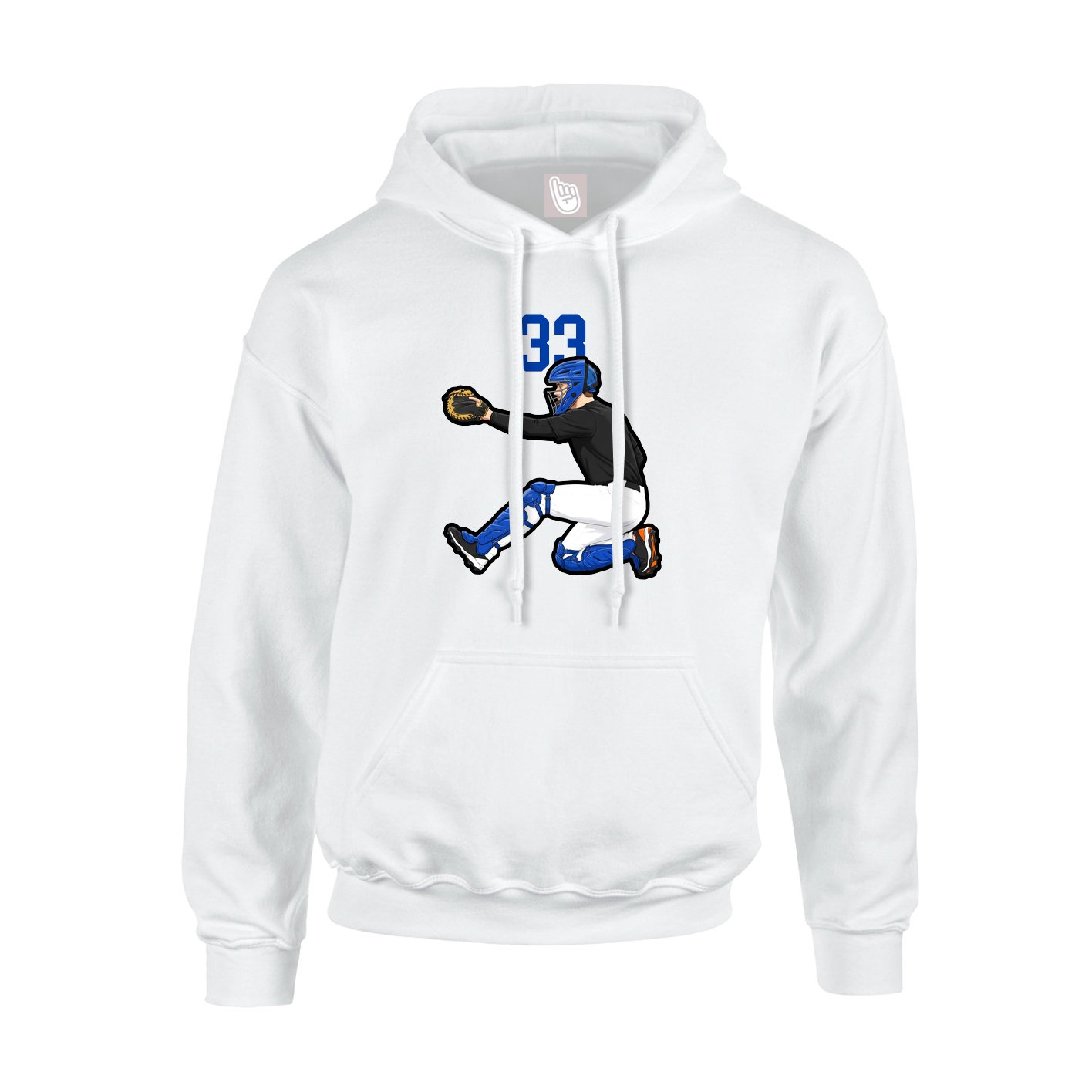 Youth Hoodie — Number Top in White