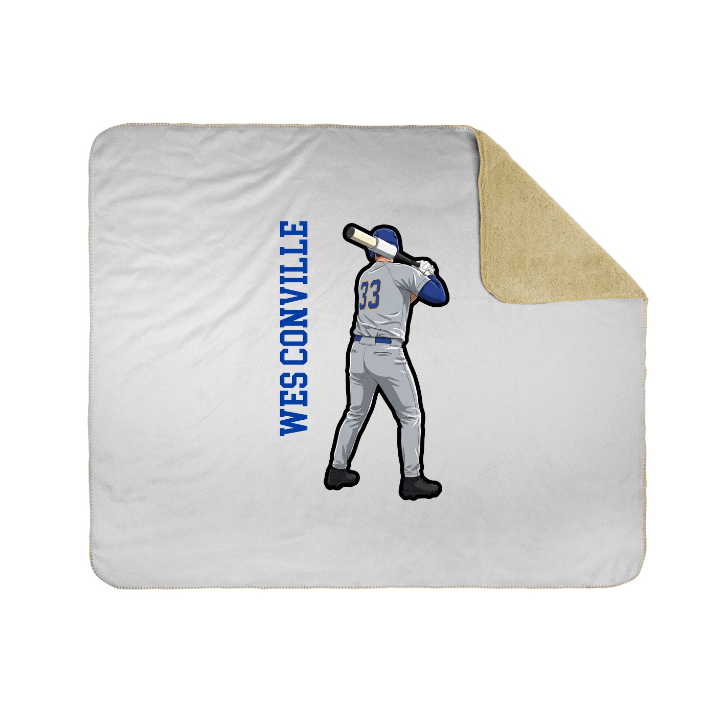 Throw Blanket — Name Vertical in White