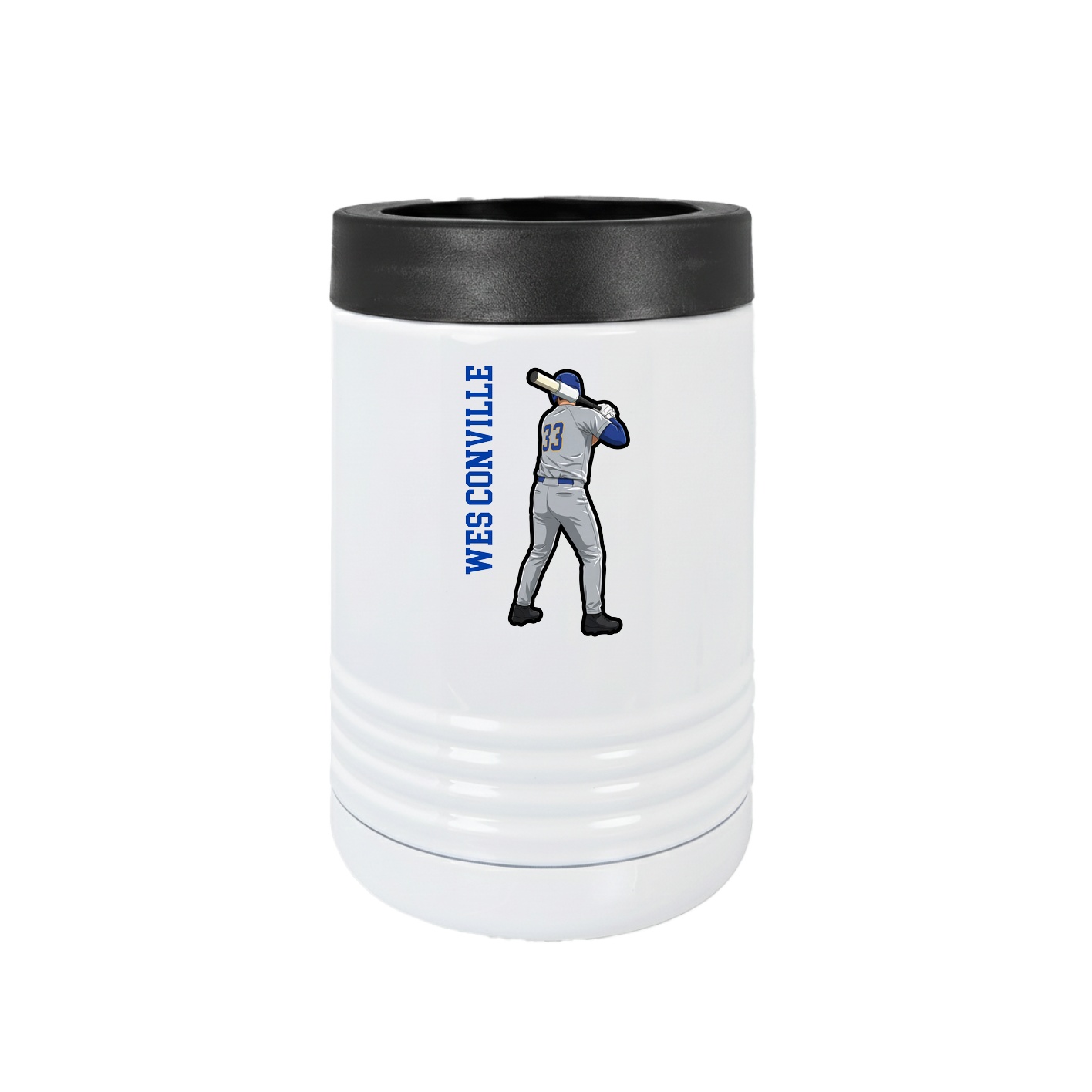 Beverage Holder — Name Vertical in White
