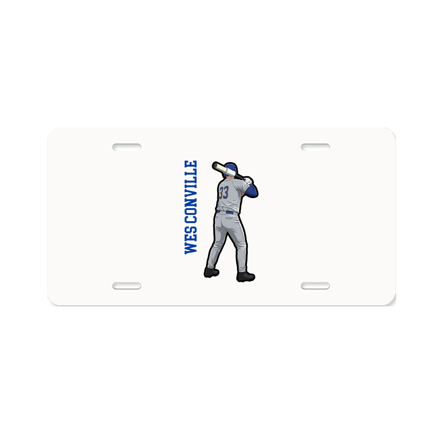 License Plate — Name Vertical in Classic