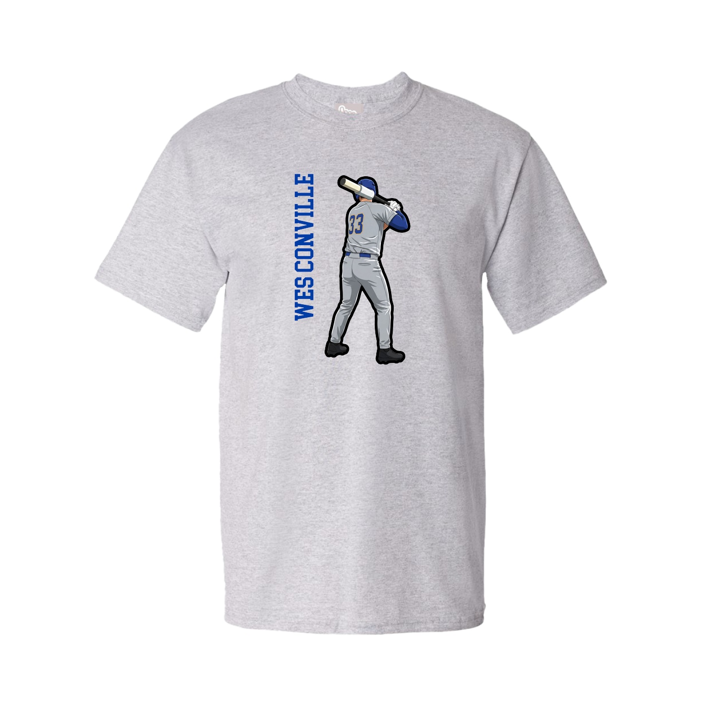 Youth Tee — Name Vertical in Grey