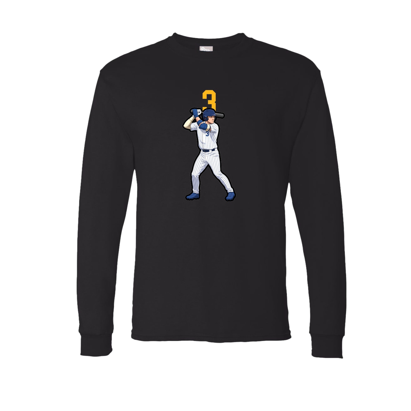 Long Sleeve Tee — Number Top in Black