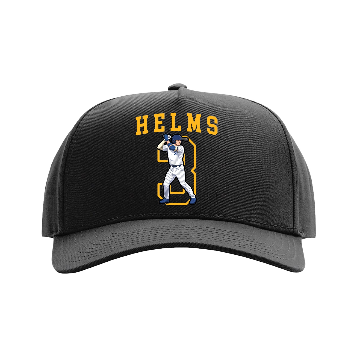 Full Fabric Five-Panel Champ Cap — Shirsey in Black