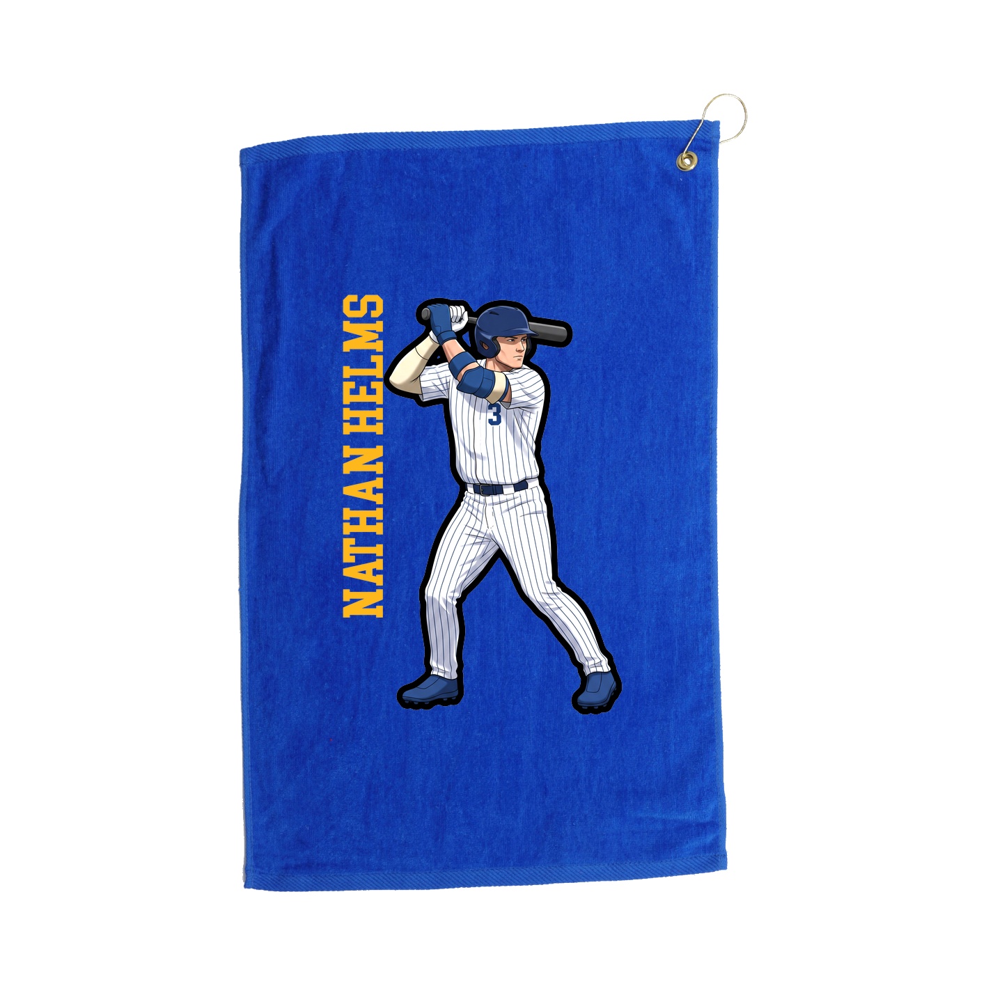 Golf Towel — Name Vertical in Royal
