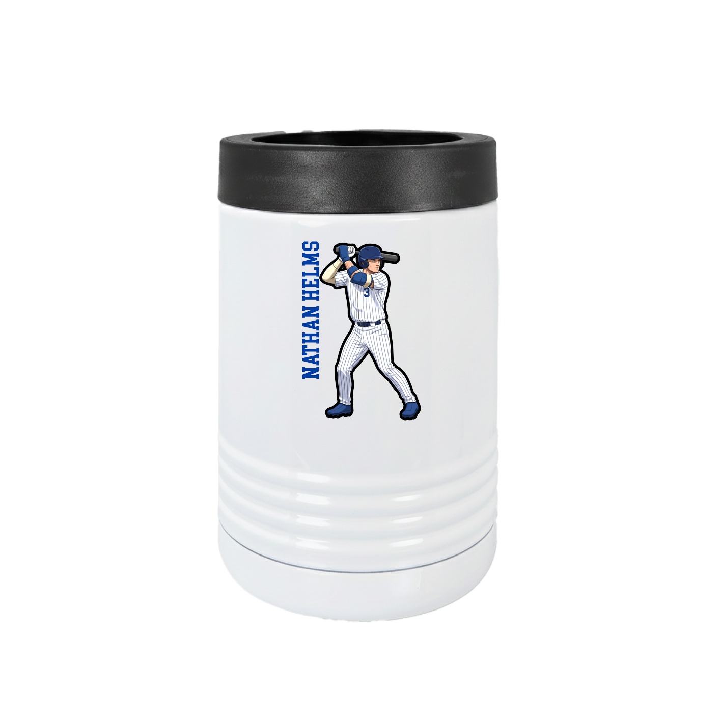 Beverage Holder — Name Vertical in White