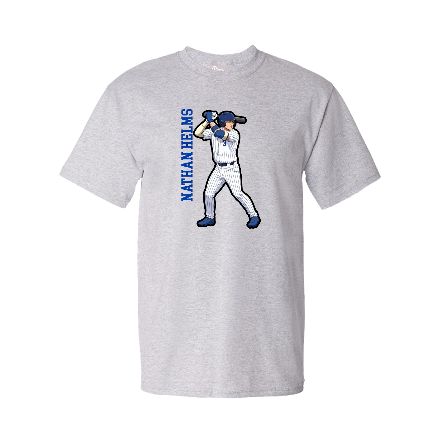 Youth Tee — Name Vertical in Grey