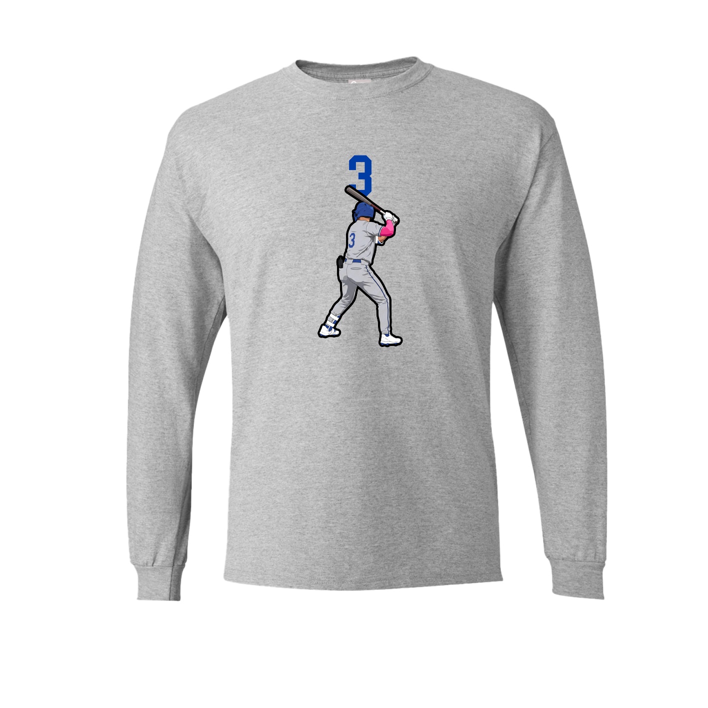 Long Sleeve Tee — Number Top in Grey